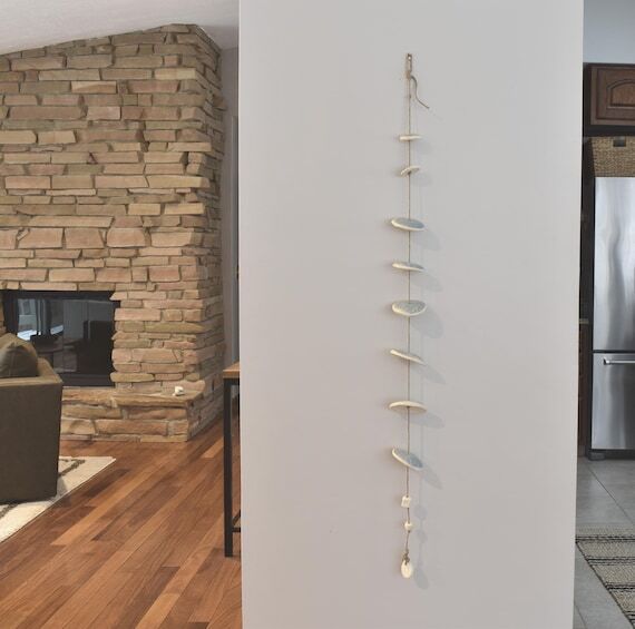 Handmade Long Narrow ceramic chimes Wabi Sabi...