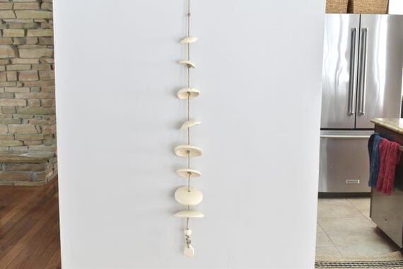 White Wabi Sabi Hanging Pottery Wind Chimes, ...