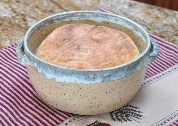 Pottery Bread Baker, Handmade Serving Bowl, H...