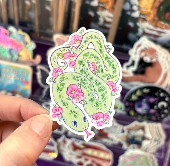 Pastel Snake Vinyl Glossy Sticker...