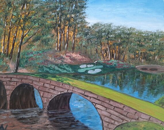 Augusta National Golf Club Original Oil Paint...