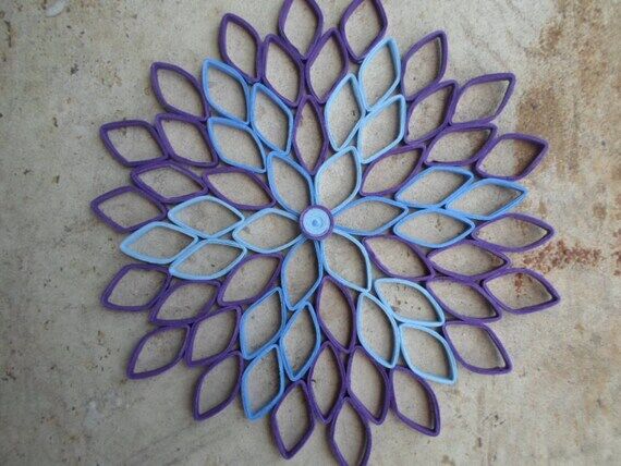 Dahlia wall hanging Paper wall decoration Pur...