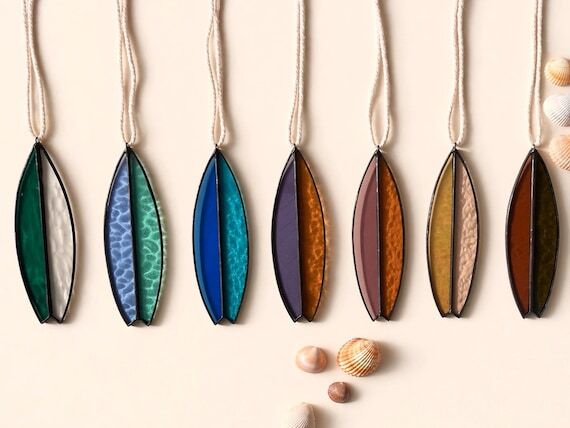 Stained Glass Surfboard Suncatcher, Handmade ...