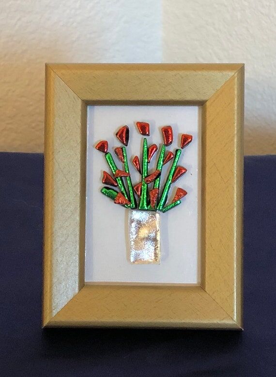 Red Roses In Silver Vase Mini Forever Flowers...