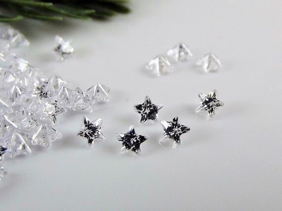 Cubic Zirconia 3x3 mm 5 Point Star Shape AAA ...