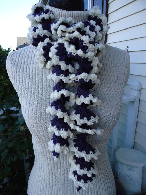 Crochet Swirl scarf, Corkscrew, Shabby Chic S...