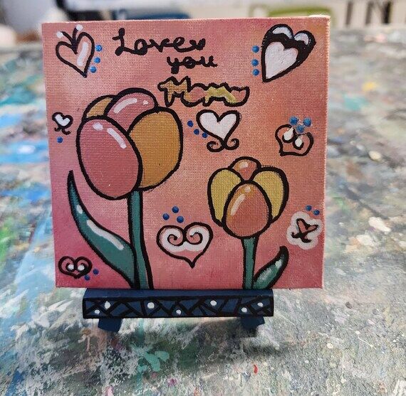 DIY Art kits - Tulip painting on a mini canva...