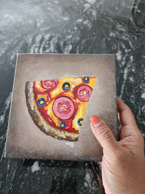 Realistic Pizza Painting on 88* inch Canvas: ...