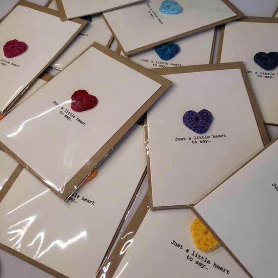 Handmade Crochet Heart Cards | Greeting Card,...