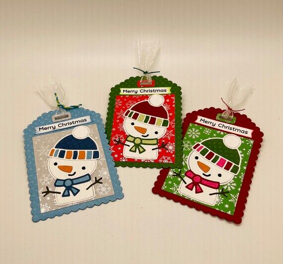 Handmade Snowman Christmas Gift Card Holder, ...