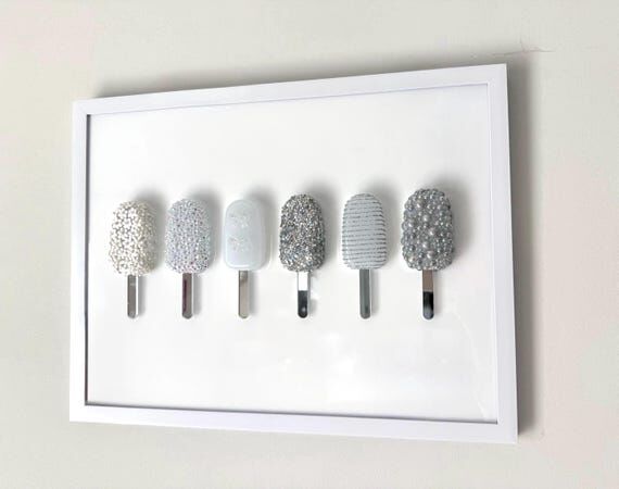 Silver Dream Popsicle Resin Wall Art: Handmad...