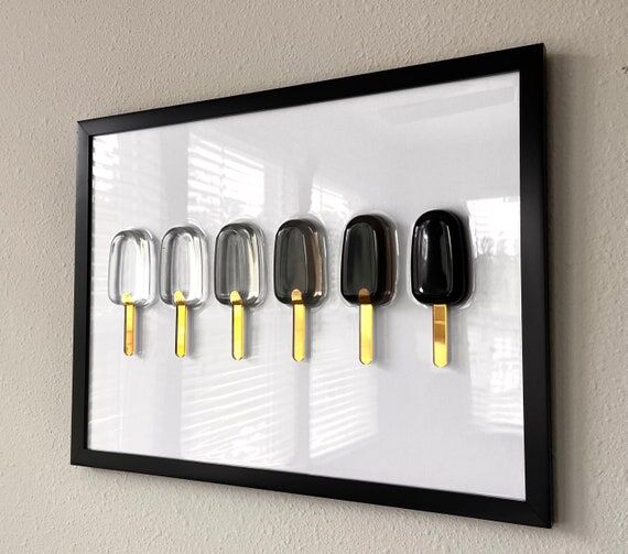 Black Ombre Popsicle Resin Wall Art: Handmade...