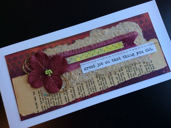 Handmade Art Card - Great Job on That Thing Y...