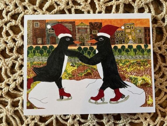 Skating Christmas Penguins...