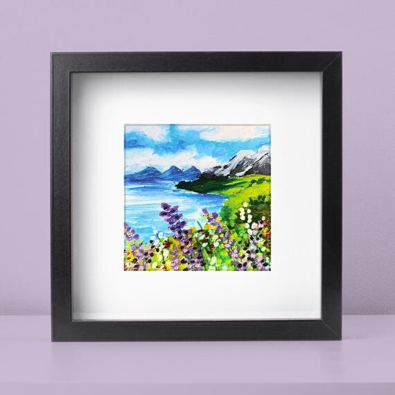 Mountains and Wildflowers Mini Print | Handma...