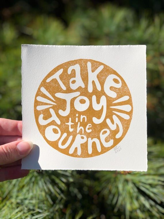 Joy | Original Handmade Linocut Art Print | H...