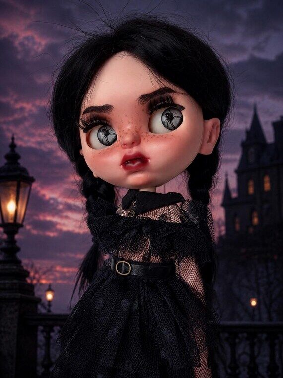 Blythe OOAK Gothic Custom Doll Handmade Art D...