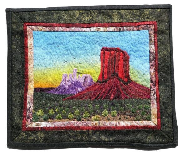 Arizona Desert Art Quilt: Monument Valley Han...