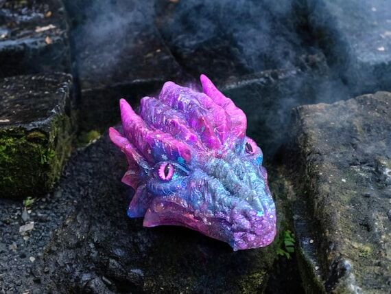 Resin Dragon Head Lamp – Fantasy Man Cave D...
