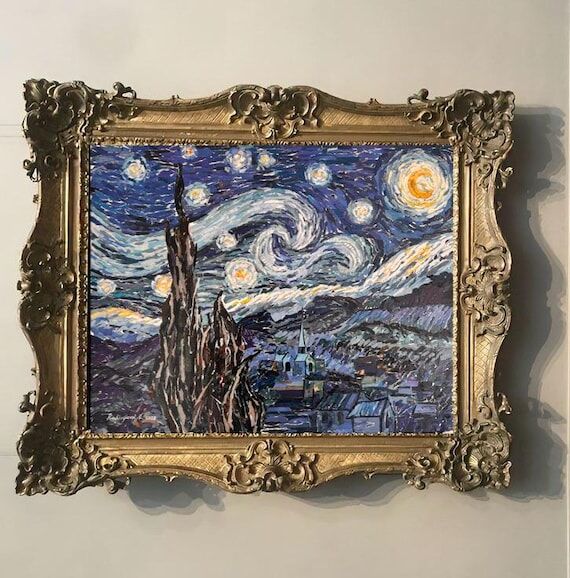 Painting, paper mosaic, wall decor- Interpret...