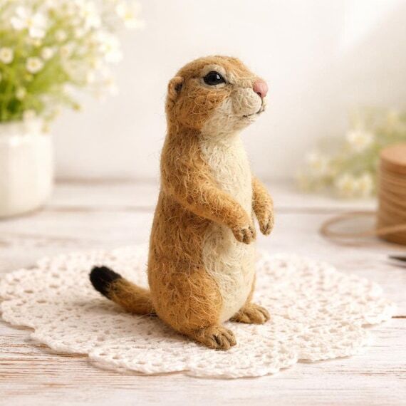 Needle Felted Prairie Dog Figurine, Handmade ...