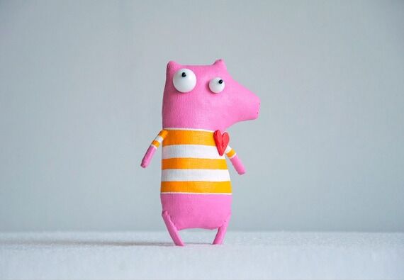 Handmade Piglet,Large Brooch whimsical acce...