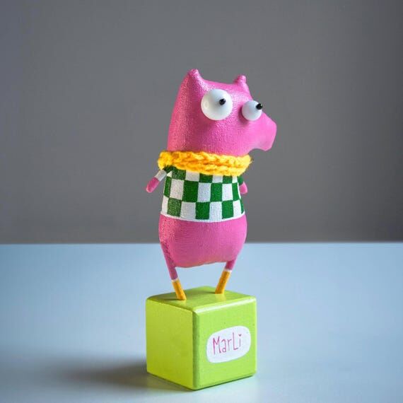 Handmade Cotton piglet Art Doll, Collectible...