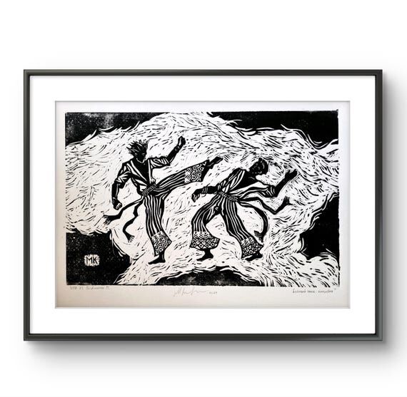 Graphic Painting, Capeira art, Home Wall Deco...