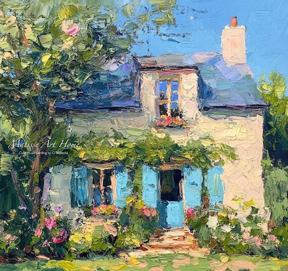 Commission Cottage Oil Painting on Canvas, Or...