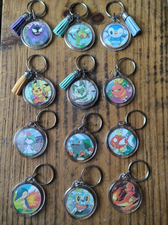 Real Pokémon Card Acrylic Keychain, Handmade...