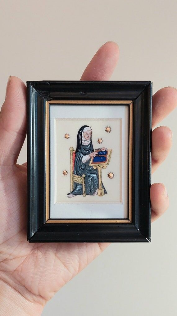 Hildegard von Bingen Miniature Painting: Medi...