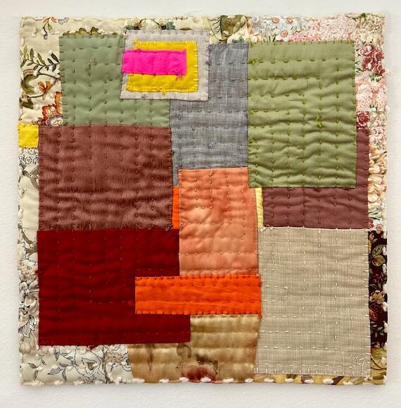Handmade Textile Art - Mid Century Modern Abs...