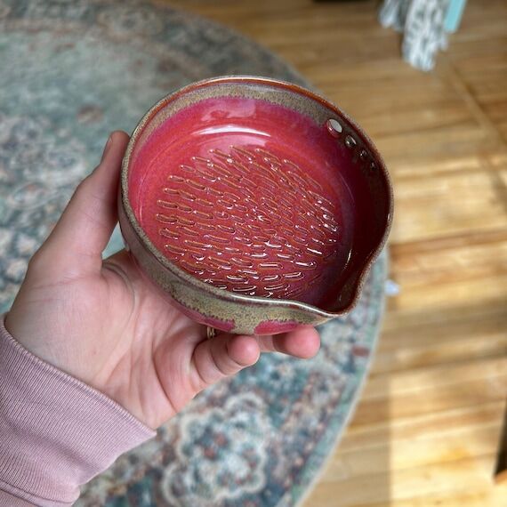 Red and Beige Garlic Grater | Herb Stripper |...