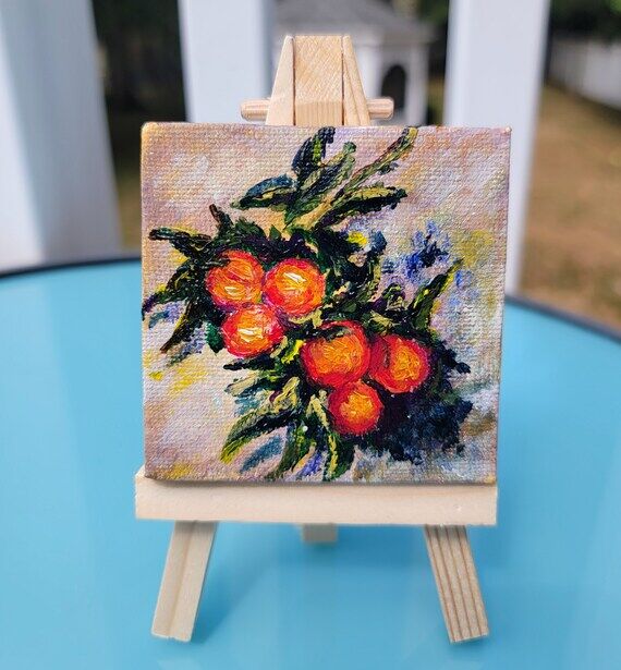 Miniature Monet’s painting. Oranges. Impres...