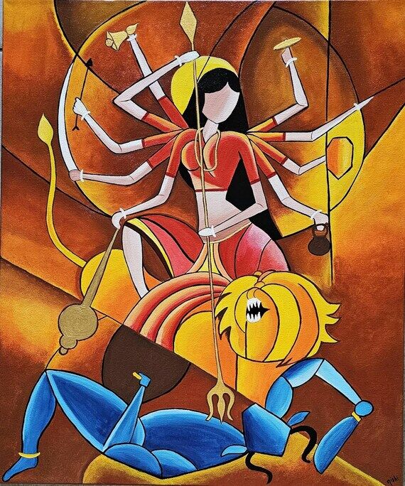 Maa Durga painting , Navratri , Durga Shakti ...