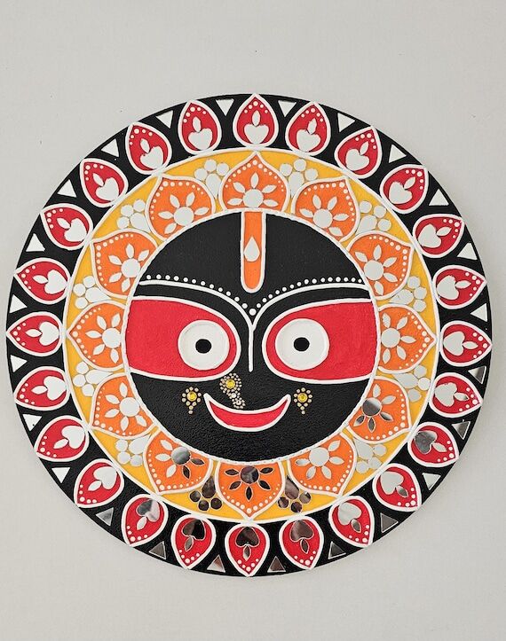 Jagannath mirror art work, wall art, home dec...