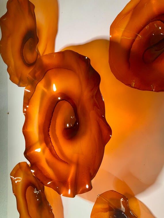 Up cycled polymer Wall flower; amber; burnt o...