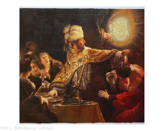 19 Handmade Rembrandt van Rijn works, Belshaz...
