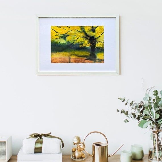 Original Ginkgo Tree Watercolor Painting: Fra...