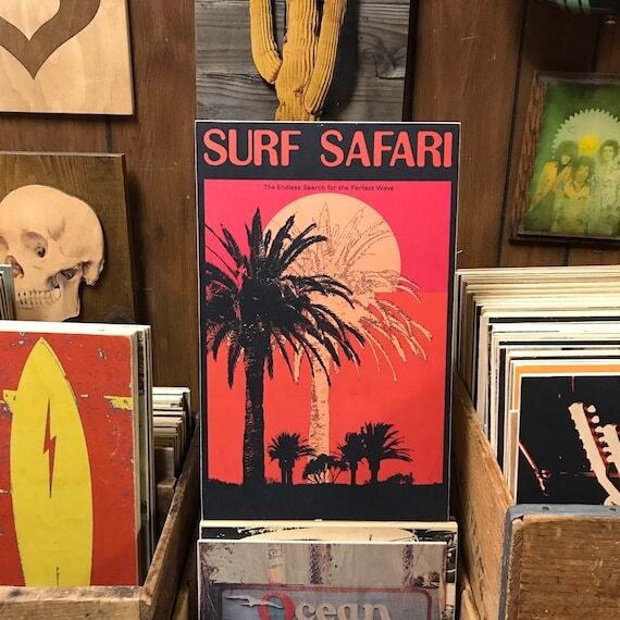 Surf Safari Surfing Handmade Wood Poster 10.2...