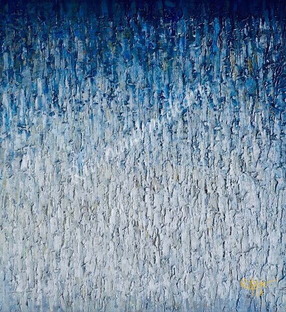 Icy fall abstract thick textured painting...