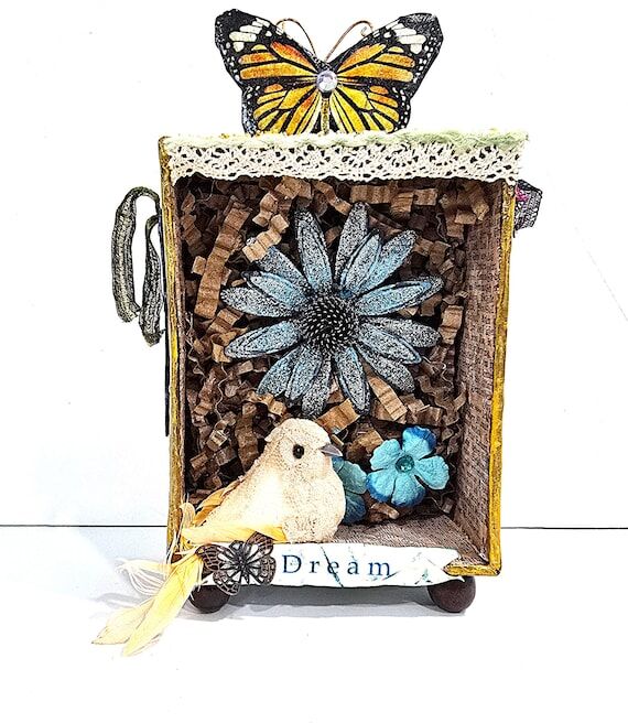 Nature-Inspired Mixed Media Shadowbox | Handc...