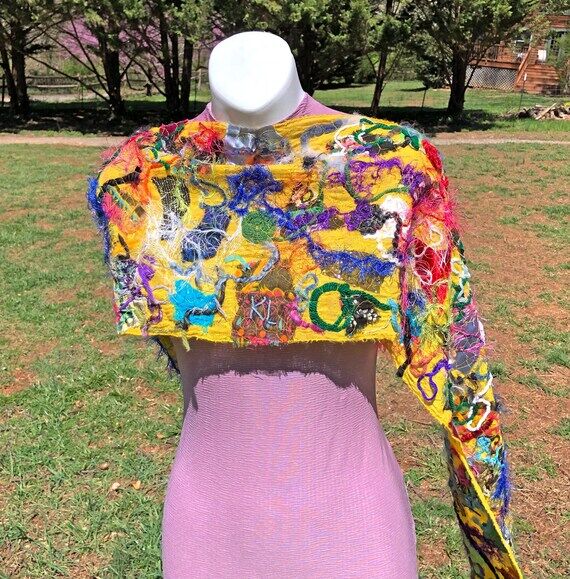 WRAP/SHAWL SCARF Wearable Art Handmade Recycl...