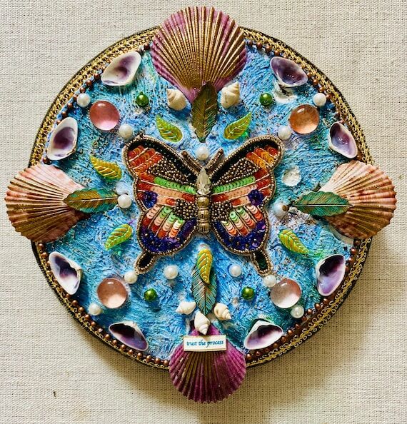 Butterfly Mosaic Mandala: Beaded Spiritual He...