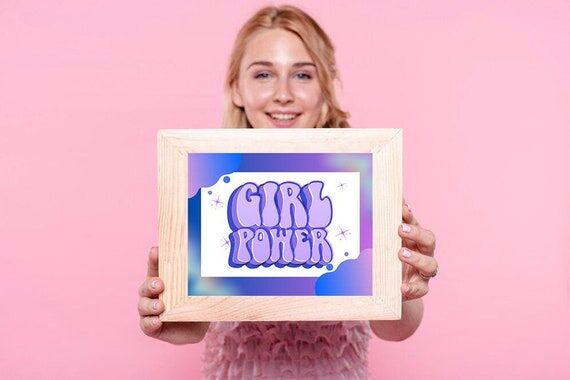 Girl Power Poster, Typography Wall Art, Handm...