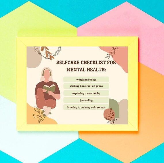 Mental Health Checklist Poster, Minimalist We...