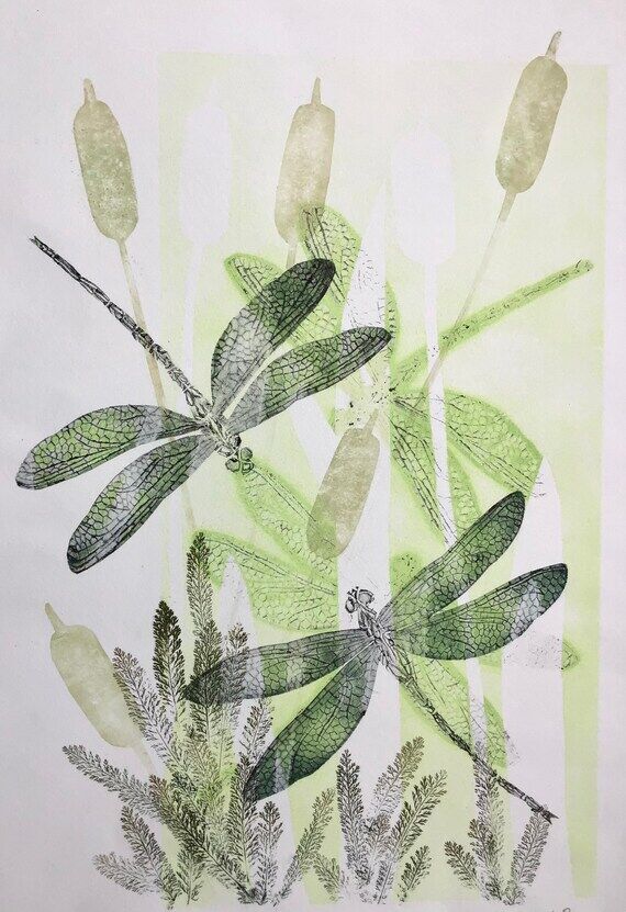 Dragonfly artwork. Original handmade art. Mon...