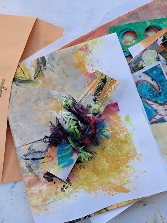 Handmade Art Mail Package - Studio Papers, Pr...