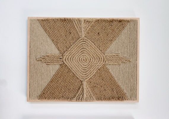 Fiber Art Wall Hanging, Handmade, Natural Jut...