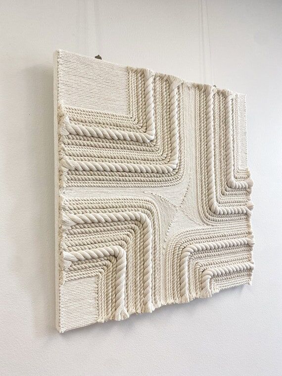 Handmade Cotton Rope Fiber Art Wall Hanging: ...